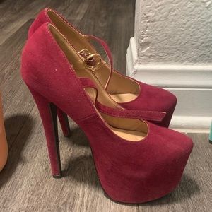 Burgundy pumps